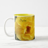 Tasse 2 Couleurs Fleurs de rose jaune vif image en miroir (Gauche)