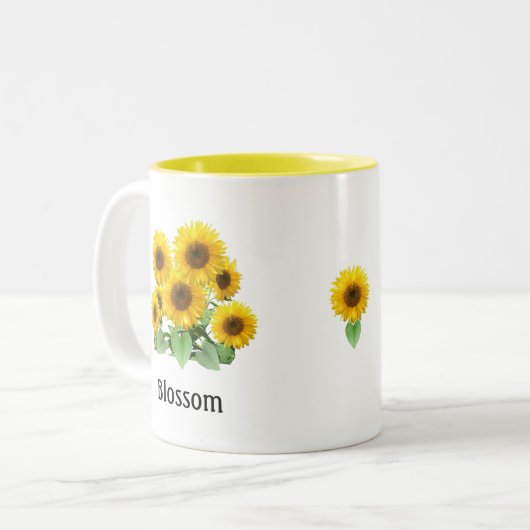 Tasse 2 Couleurs Fleurs de soleil (Devant gauche)