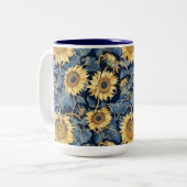 Tasse 2 Couleurs Fleurs de soleil Art Nouveau (Devant gauche)