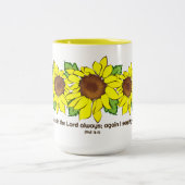 Tasse 2 Couleurs Fleurs de soleil jaunes joyeuses Réjouissez-vous d (Centre)