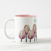 Tasse 2 Couleurs Fleurs de tulipes roses personnalisées (Gauche)