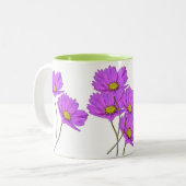 Tasse 2 Couleurs Fleurs Deux Cosmos Violets (Devant gauche)