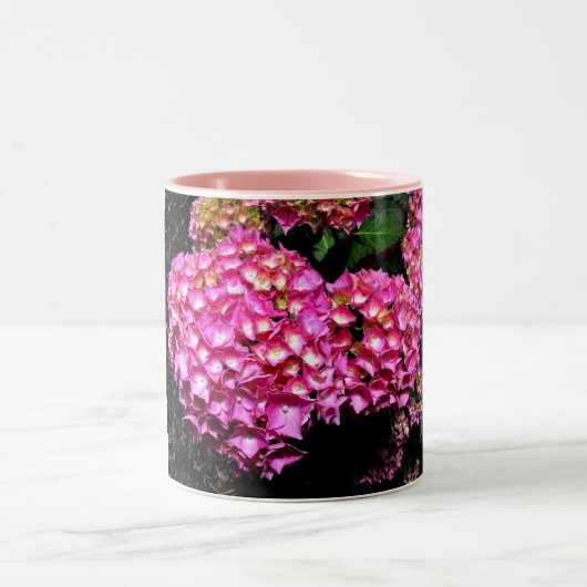 Tasse 2 Couleurs Fleurs d'hydrangée rose (Centre)