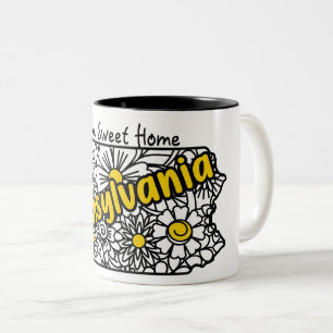 Tasse 2 Couleurs Fleurs Doodle de Pennsylvanie