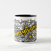 Tasse 2 Couleurs Fleurs Doodle de Pennsylvanie (Centre)