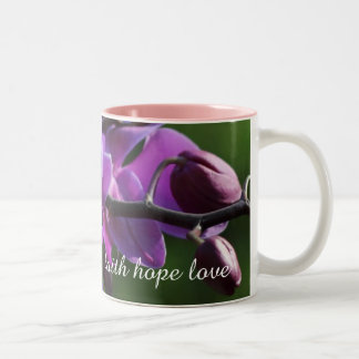 Tasse 2 Couleurs Fleurs d'orchidée de rose de nom de monogramme