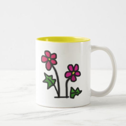 Tasse 2 Couleurs Fleurs douces (Droit)