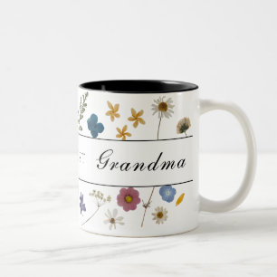 Tasse 2 Couleurs Fleurs du monde meilleur grand-mère de la fête