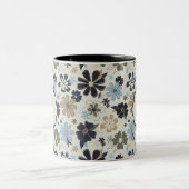 Tasse 2 Couleurs Fleurs en bronze bleu monogrammé en relief imprimé (Centre)