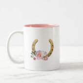Tasse 2 Couleurs Fleurs et monogrammes en fer à cheval (Gauche)