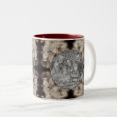 Tasse 2 Couleurs Fleurs Fleurs Abstraites Ajouter Votre Photo (Devant droit)