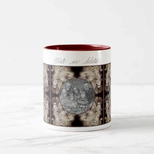 Tasse 2 Couleurs Fleurs Fleurs Abstraites Ajouter Votre Photo (Centre)