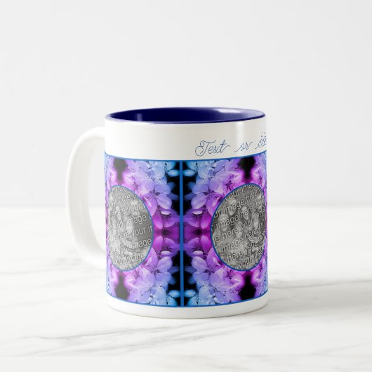 Tasse 2 Couleurs Fleurs Fleurs Abstraites teintées Ajouter votre ph (Devant gauche)