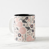 Tasse 2 Couleurs Fleurs Gris Rose Noir Jeu Joué Joué (Devant gauche)