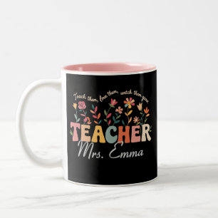 Tasse 2 Couleurs Fleurs Groovy Personnalisées Cadeau Personnalisé E