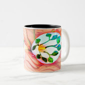 Tasse 2 Couleurs Fleurs Lys Roses (Devant droit)