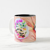 Tasse 2 Couleurs Fleurs Lys Roses (Devant gauche)