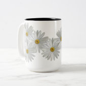 Tasse 2 Couleurs Fleurs marguerites blanches (Devant gauche)