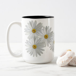 Tasse 2 Couleurs Fleurs marguerites blanches