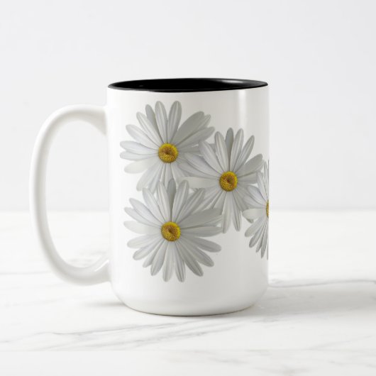 Tasse 2 Couleurs Fleurs marguerites blanches (Gauche)