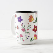 Tasse 2 Couleurs Fleurs motifs (Devant gauche)