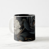 Tasse 2 Couleurs Fleurs noires et blanches (Devant gauche)