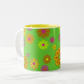 Tasse 2 Couleurs fleurs pop mod super (Devant gauche)