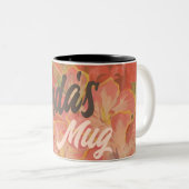 Tasse 2 Couleurs fleurs roses costumisables (Devant droit)