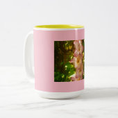 Tasse 2 Couleurs Fleurs roses debout (Devant gauche)
