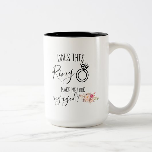 Tasse 2 Couleurs Fleurs Roses Vierges Futures Fiançailles Cadeau (Droit)