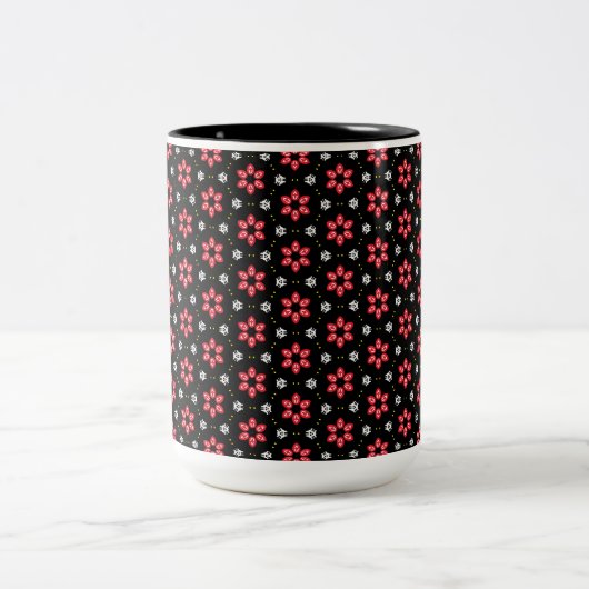 Tasse 2 Couleurs Fleurs rouges (Centre)