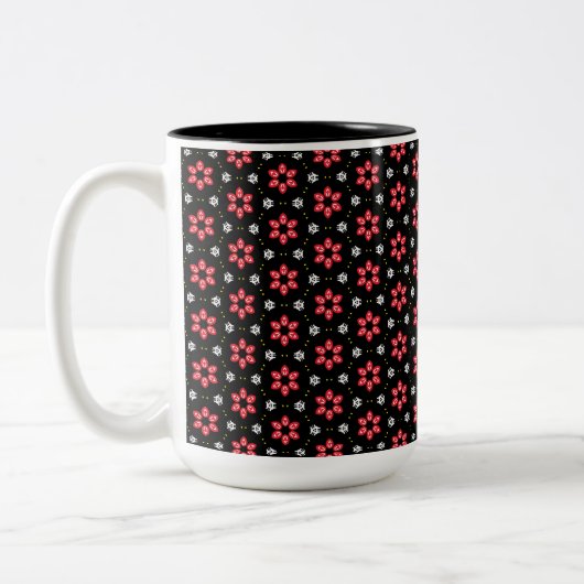 Tasse 2 Couleurs Fleurs rouges (Gauche)