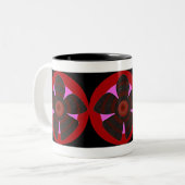 Tasse 2 Couleurs fleurs rouges et noires (Devant gauche)