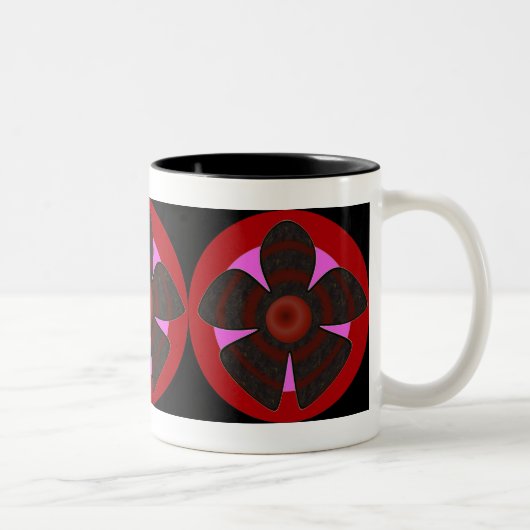 Tasse 2 Couleurs fleurs rouges et noires (Droit)
