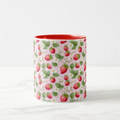 Tasse 2 Couleurs Fleurs rouges roses blanches de fraise (Centre)