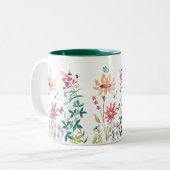Tasse 2 Couleurs Fleurs sauvages aquarelle (Devant gauche)