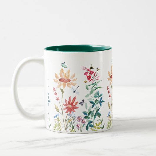 Tasse 2 Couleurs Fleurs sauvages aquarelle (Gauche)