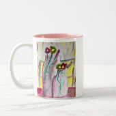 Tasse 2 Couleurs Fleurs sauvages dans un vase art abstrait (Gauche)