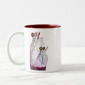 Tasse 2 Couleurs Fleurs sauvages d'aquarelle Whimsical en vase (Gauche)