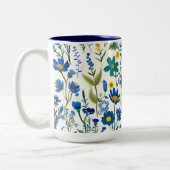Tasse 2 Couleurs Fleurs sauvages de Jardin Bleu Rustique (Gauche)