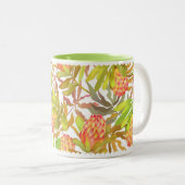 Tasse 2 Couleurs Fleurs sauvages Protea Blanc (Devant droit)