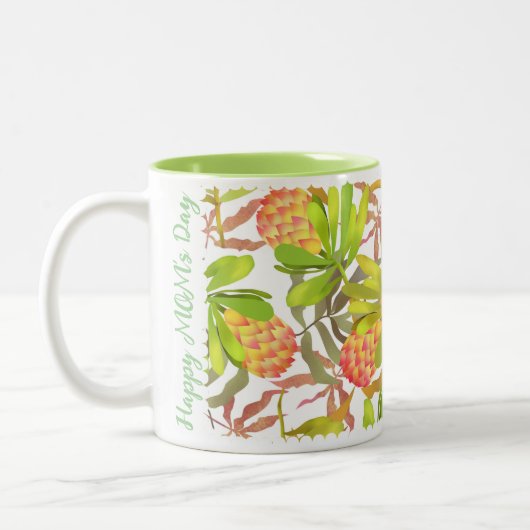 Tasse 2 Couleurs Fleurs sauvages Protea Blanc (Gauche)