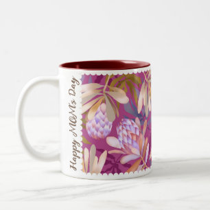 Tasse 2 Couleurs Fleurs sauvages Protea Magenta