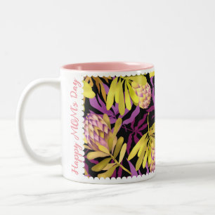 Tasse 2 Couleurs Fleurs sauvages Protea Purple