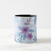 Tasse 2 Couleurs Fleurs violettes et bleues (Centre)
