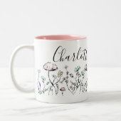 Tasse 2 Couleurs Fleurs Whimsical de Beauté Botanique Fleurs Sauvag (Gauche)