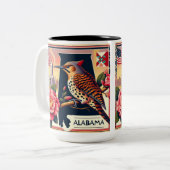 Tasse 2 Couleurs Flickr Nord de l'Alabama Oiseaux et Camellia Flowe (Devant gauche)