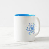 Tasse 2 Couleurs Flocon de neige bleu (Devant droit)