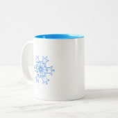 Tasse 2 Couleurs Flocon de neige bleu (Devant gauche)
