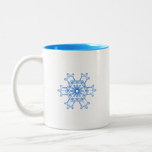 Tasse 2 Couleurs Flocon de neige bleu (Gauche)